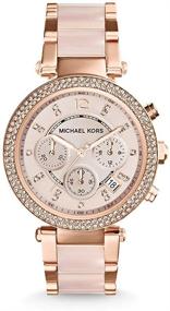 img 4 attached to ⌚ Наручные часы Parker из нержавеющей стали от Michael Kors с декоративными акцентами Glitz