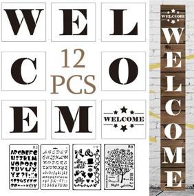 img 4 attached to 🎨 Lystin 12 PCS/Set - Large Hotel Welcome Sign Stencils + 8 Individual Stencils for DIY Welcome Sign Making + 4PCS Numbers Letters Stencils 7" x 10.5" for DIY Art Craft Drawing Sign Decorations