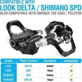 img 2 attached to 🚴 MARQUE Duo Spin Bike Pedals – Clipless Pedals Compatible with Peloton Look Delta and SPD Cleats, Durable 9/16” Thread for Stationary Exercise Fitness Bike