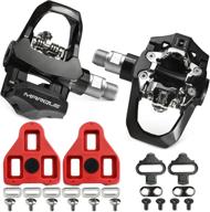 🚴 marque duo spin bike pedals – clipless pedals compatible with peloton look delta and spd cleats, durable 9/16” thread for stationary exercise fitness bike logo