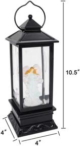 img 3 attached to Wondise Lighted Angel Christmas Snow Globes Musical Lantern with Timer - USB/Battery Powered & Swirling Glitter Water Lantern (4 x 4 x 12 inch)