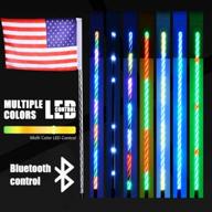 🚀 al4x4 3ft led whip lights with 360° spiraling rising dream wrapped dancing whips bluetooth control & music mode for polaris rzr atv antenna whip utv quad sand dune buggy flag poles - one pair logo