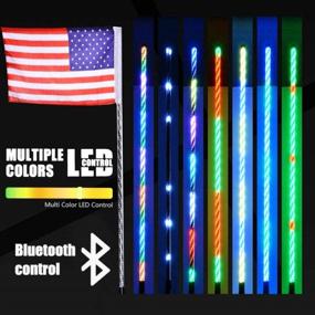 img 3 attached to 🚀 AL4X4 3FT LED Whip Lights with 360° Spiraling Rising Dream wrapped dancing whips Bluetooth Control & Music Mode for Polaris RZR ATV Antenna Whip UTV Quad Sand Dune Buggy Flag Poles - One Pair