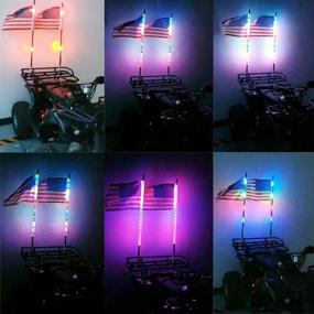 img 1 attached to 🚀 AL4X4 3FT LED Whip Lights with 360° Spiraling Rising Dream wrapped dancing whips Bluetooth Control & Music Mode for Polaris RZR ATV Antenna Whip UTV Quad Sand Dune Buggy Flag Poles - One Pair