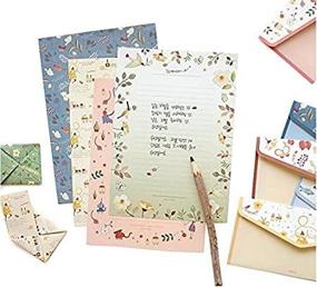 img 4 attached to 💌 IMagicoo 32 Lovely Cute Writing Stationery Paper Letter Set with 16 Envelope + 1 Sheet | Label Seal Sticker included | Style-3 (8.3x5.8)