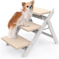 🐾 heeyoo foldable dog stairs: non-slip wooden ramp for small to large dogs and cats – portable 3 step pet steps for couch, high beds, and cars (up to 110lb) logo