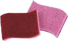 img 3 attached to 🧽 3-Pack Superio Non-Scratch Cellulose Sponge Set - Red Kitchen Scrub Sponges with Scouring Pads for Frying Pan, Pot, Countertop, and Sink