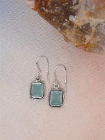 img 2 attached to Dazzle in Style with YoTreasure Aqua Chalcedony Silver Dangle Earrings