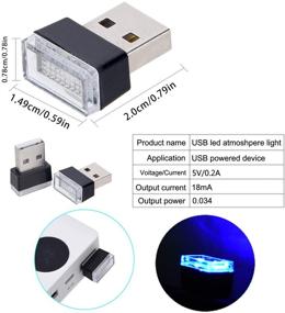 img 2 attached to 💡 Enhance Your Car Interior with Febrytold 4Pcs Blue USB Car Interior Atmosphere Lamps