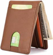 leather wallet pocket billfold blocking logo