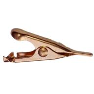 micro toothless alligator clip - copper plated, smooth jawed, microscopic tip - 5amp (pack of 5) logo