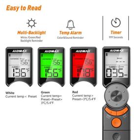 img 1 attached to 🌡 AidMax Mini6: Waterproof Instant Read Meat Thermometer for Grill, Kitchen, Smoker, BBQ - Easy-to-Use with Backlit Digital Display and Scroll Wheel Presets