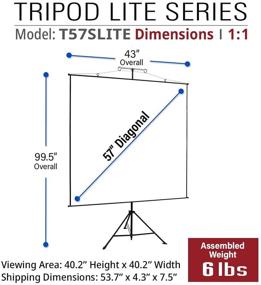 img 2 attached to 🎥 57 inch Akia Screens 2 in 1 Portable Projector Screen with Stand - 4:3 16:9 Aspect Ratio, 8K 4K HD, Tripod Wall Mount - Black Projection Screen with Bag for Indoor Outdoor Movie Home Theater Office - AK-T57SLITE