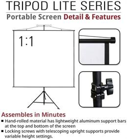 img 1 attached to 🎥 57 inch Akia Screens 2 in 1 Portable Projector Screen with Stand - 4:3 16:9 Aspect Ratio, 8K 4K HD, Tripod Wall Mount - Black Projection Screen with Bag for Indoor Outdoor Movie Home Theater Office - AK-T57SLITE