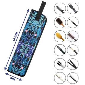 img 2 attached to Canvas Heat-Resistant Curling Iron Cover Sleeve - Beautyflier Universal Holder for Curling & Flat Irons, Travel-friendly Case Bag Pouch for Home, Gym, or Traveling (Blue Flower)