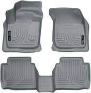 🚗 husky liners weatherbeater floor mats - grey, fit for 2013-2016 ford fusion energi/titanium & lincoln mkz logo