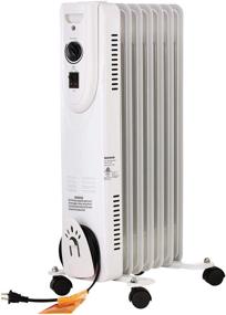 img 4 attached to 🏢 Portable White Electric Oil Filled Radiator Heater for Home & Office - 700W/1500W Adjustable Thermostat, Tip Over & Overheating Protection