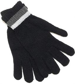 img 1 attached to 🧤 Gelante 6 Pairs of Solid Black Winter Knitted Stretch 2096G Men's Gloves & Mittens Accessories