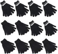 gelante winter knitted stretch 2096g 6pairs solidblack men's accessories in gloves & mittens 标志
