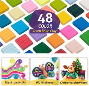 img 1 attached to 🎨 Hethrone 48 Colors Polymer Clay: Ideal for Creative DIY Crafts & Oven Bake Projects for Kids