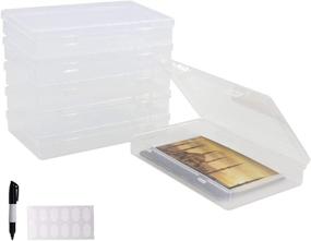 img 4 attached to Suituts 12 Pack Plastic Photo Storage Organizer Box/Case (4x7 Inch) - Clear Container for 4X6 Inch Photos, Scrapbook, Cards & more