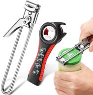 🔧 adjustable stainless steel 5-in-1 jar opener set - manual multi function rubber can, bottle, and lid opener - gripper for weak hand seniors and elderly individuals logo