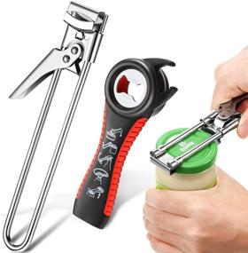 img 4 attached to 🔧 Adjustable Stainless Steel 5-in-1 Jar Opener Set - Manual Multi Function Rubber Can, Bottle, and Lid Opener - Gripper for Weak Hand Seniors and Elderly Individuals