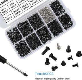 img 2 attached to 💻 Complete Laptop Screw Kit Set with Screwdriver - HanTof 500pcs M2 M2.5 M3 for IBM HP Dell Lenovo Samsung Sony Toshiba Gateway Acer