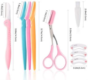 img 2 attached to 12 Pcs Eyebrow Razor & Face Razors for Women - Exfoliating Trimmers for Eyebrow Grooming & Peach Fuzz Hair Removal: Facial Dermaplane Glow Razor