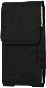 img 4 attached to Nylon Belt Pouch Phone Holster Compatible with iPhone 13, 12 Pro, 11 Pro, XS, X, 8, 7, 6S, Samsung Galaxy S10, S9, S8, S7, S6, A01, A10e, J3, LG Phoenix 5, K20, K31, Rebel 4, Aristo, Pixel 4a, Moto E6 - Belt Clip Holder Case (Size: Small)