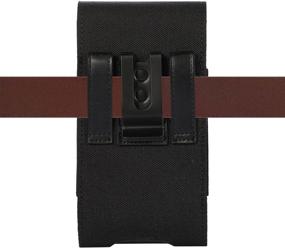 img 2 attached to Nylon Belt Pouch Phone Holster Compatible with iPhone 13, 12 Pro, 11 Pro, XS, X, 8, 7, 6S, Samsung Galaxy S10, S9, S8, S7, S6, A01, A10e, J3, LG Phoenix 5, K20, K31, Rebel 4, Aristo, Pixel 4a, Moto E6 - Belt Clip Holder Case (Size: Small)