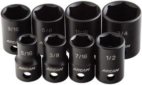 img 4 attached to 🔧 Набор головок ударного типа ARCAN PROFESSIONAL TOOLS, привод 3/8 дюйма, дюймовые размеры SAE от 5/16 до 3/4, сталь хром-ванадий, 8 штук (AS2388S)