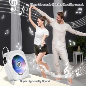 img 1 attached to 🎵 Portable CD Player with Bluetooth and FM Radio - Wall Mountable Home CD Player with HiFi Speakers for Clear Sound, IR Remote, Dust Cover, LCD Screen, MP3 Headphones Jack, USB Port, AUX Input/Output