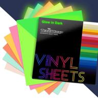 🌟 enhance your craft projects with teckwrap glow in dark matte neon adhesive craft vinyl - 12"x12" precut sheets, perfect for craft cutters and sign plotters - pack of 6 sheets logo