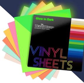 img 4 attached to 🌟 Enhance Your Craft Projects with TECKWRAP Glow in Dark Matte Neon Adhesive Craft Vinyl - 12"x12" Precut Sheets, Perfect for Craft Cutters and Sign Plotters - Pack of 6 Sheets