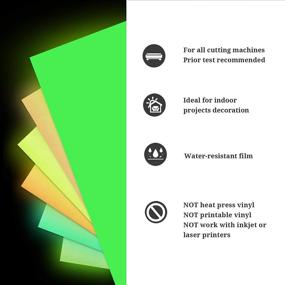 img 3 attached to 🌟 Enhance Your Craft Projects with TECKWRAP Glow in Dark Matte Neon Adhesive Craft Vinyl - 12"x12" Precut Sheets, Perfect for Craft Cutters and Sign Plotters - Pack of 6 Sheets