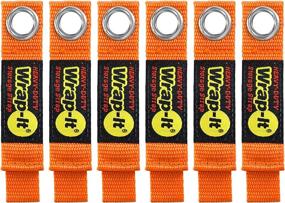 img 4 attached to 🔒 Heavy-Duty Storage Straps, 7-inch (6-Pack), Blaze Orange - Hook and Loop Cord Organizer for Garage Organization and Storage