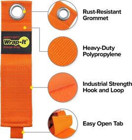 img 1 attached to 🔒 Heavy-Duty Storage Straps, 7-inch (6-Pack), Blaze Orange - Hook and Loop Cord Organizer for Garage Organization and Storage