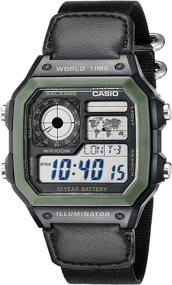 img 3 attached to Casio Men's AE1200WHB-1BV Black Resin Watch with Long-Lasting Ten-Year Battery