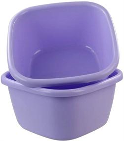 img 4 attached to 🔮 Convenient and Colorful Tstorage 18 Quart Plastic Square Wash Pan Dish Pan Tub Wash Basin Set - (Purple, 2 Packs)