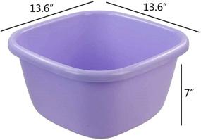 img 2 attached to 🔮 Convenient and Colorful Tstorage 18 Quart Plastic Square Wash Pan Dish Pan Tub Wash Basin Set - (Purple, 2 Packs)