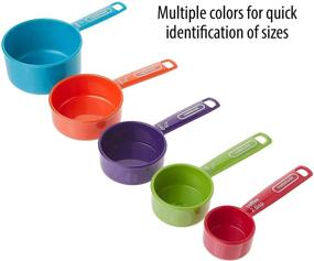 img 3 attached to Farberware Plastic Measuring Cups with Coffee Spoon, Set of 5 - Assorted Colors for Professional Use