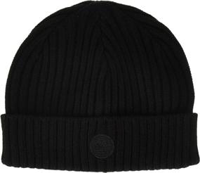 img 1 attached to Stylish Timberland Ribbed Watch Cap for Men with Logo Patch