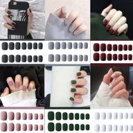 💅 6 packs (144 pcs) matte short press on nails - acrylic full cover set, artificial false nails in solid colors with glue and nail file for women logo