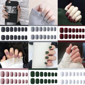img 3 attached to 💅 6 Packs (144 Pcs) Matte Short Press On Nails - Acrylic Full Cover Set, Artificial False Nails in Solid Colors with Glue and Nail File for Women