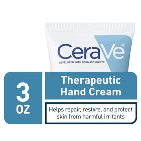 img 3 attached to CeraVe Therapeutic Hand Cream for Dry and Cracked Hands - Enriched with Hyaluronic Acid and Niacinamide | Fragrance-Free | 3 Ounce