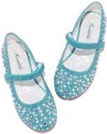 sparkling furdeour girls glitter flats: adorable dress shoes for princesses at wedding parties and flower rhinestone shoes for kids logo