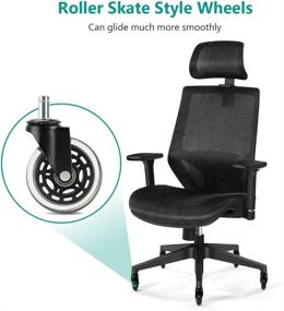 img 1 attached to Premium Ergonomic Office Chair with Lumbar Support, High Back Desk Chair - Tribesigns Big Tall Chair with Breathable Mesh Seat, 3D Armrest & Blade Wheels