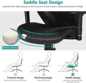img 3 attached to Premium Ergonomic Office Chair with Lumbar Support, High Back Desk Chair - Tribesigns Big Tall Chair with Breathable Mesh Seat, 3D Armrest & Blade Wheels