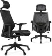 premium ergonomic office chair with lumbar support, high back desk chair - tribesigns big tall chair with breathable mesh seat, 3d armrest & blade wheels logo